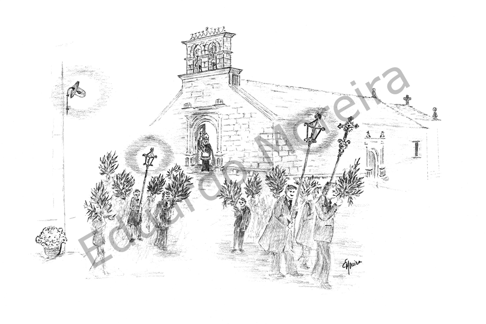 [0005] Procissão de Ramos à porta da Igreja da Meda